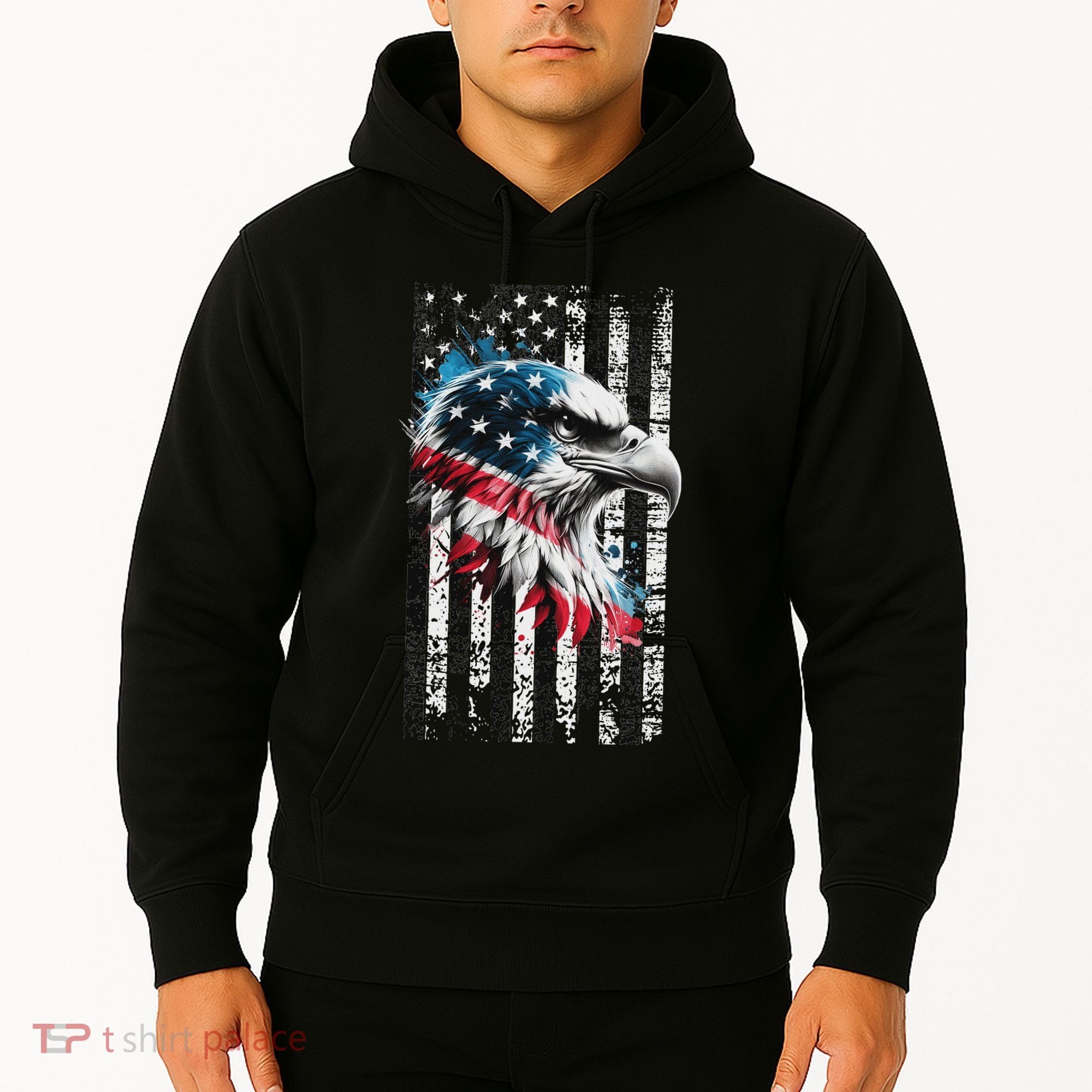 American Flag Bald Eagle Patriotic Bald Eagle Hoodie