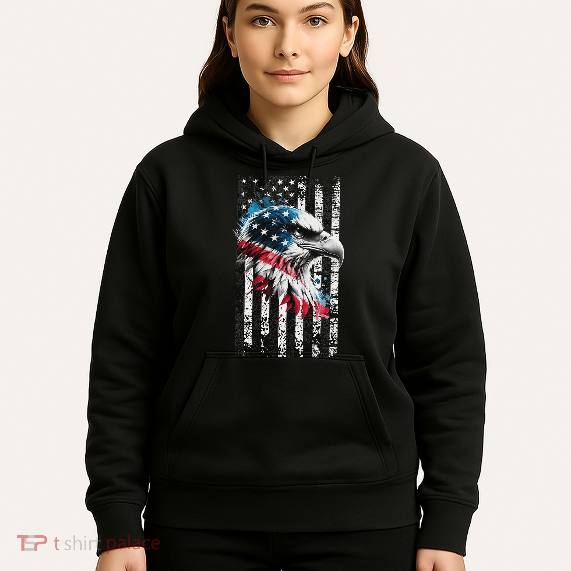 American Flag Bald Eagle Patriotic Bald Eagle Hoodie