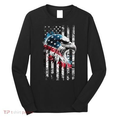 American Flag Bald Eagle Patriotic Bald Eagle Long Sleeve Shirt