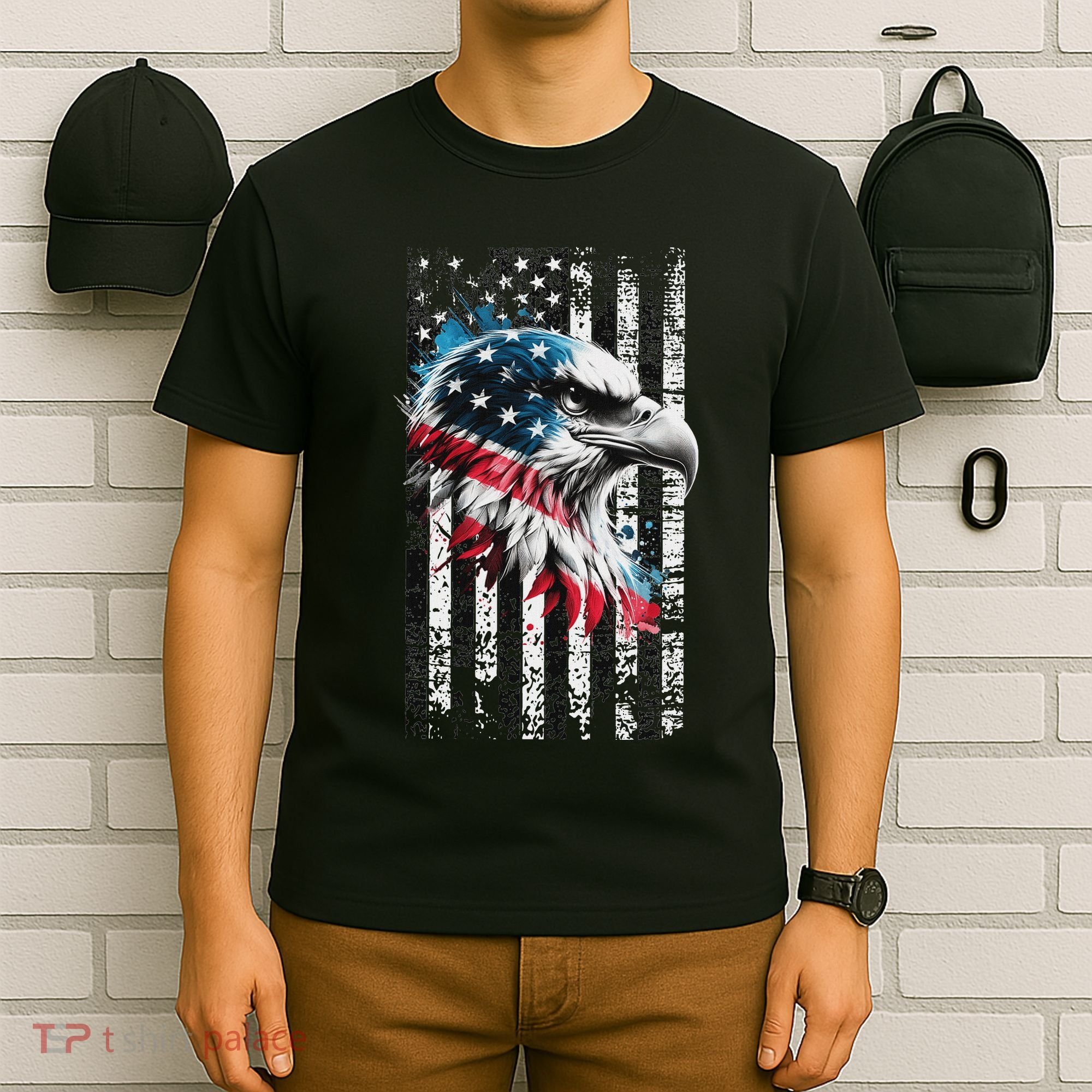 American Flag Bald Eagle Patriotic Bald Eagle T-Shirt