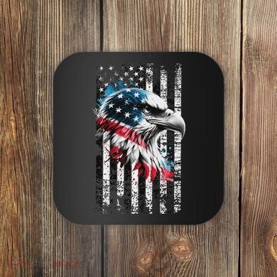 American Flag Bald Eagle Patriotic Bald Eagle Coaster