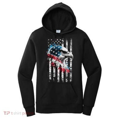 American Flag Bald Eagle Patriotic Bald Eagle Women's Hoodie