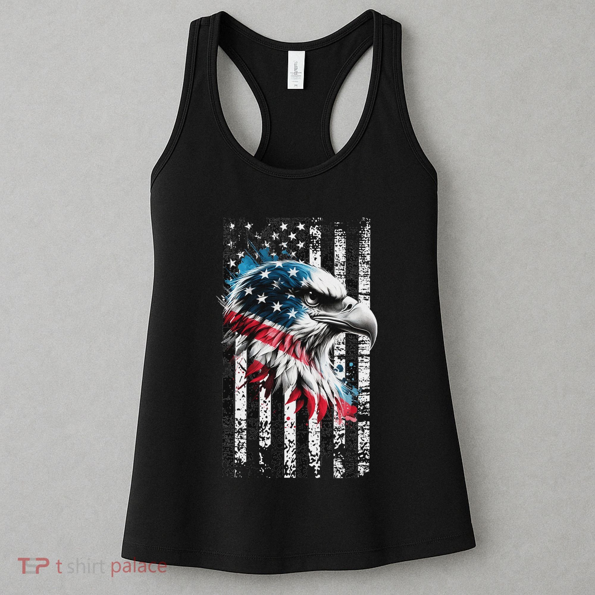 American Flag Bald Eagle Patriotic Bald Eagle Women's Tank Top