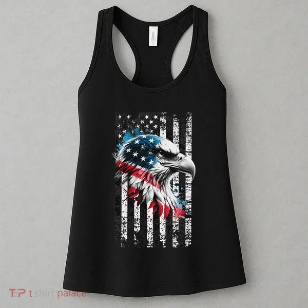 American Flag Bald Eagle Patriotic Bald Eagle Women's Tank Top