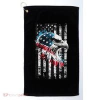 American Flag Bald Eagle Patriotic Bald Eagle Golf Towel thumb 0