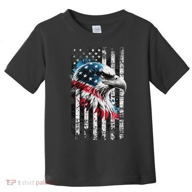 American Flag Bald Eagle Patriotic Bald Eagle Toddler T-Shirt