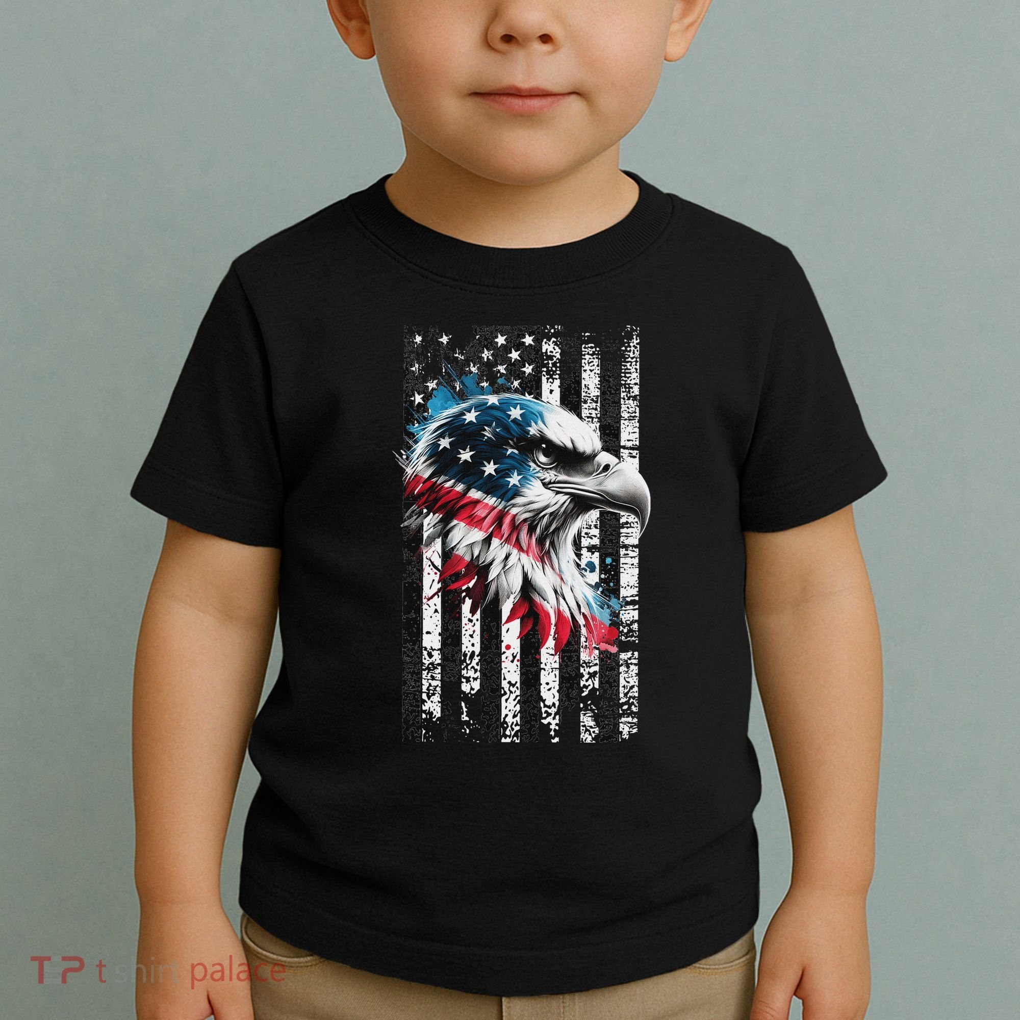 American Flag Bald Eagle Patriotic Bald Eagle Toddler T-Shirt