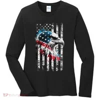 American Flag Bald Eagle Patriotic Bald Eagle Women's Long Sleeve Shirt thumb 0