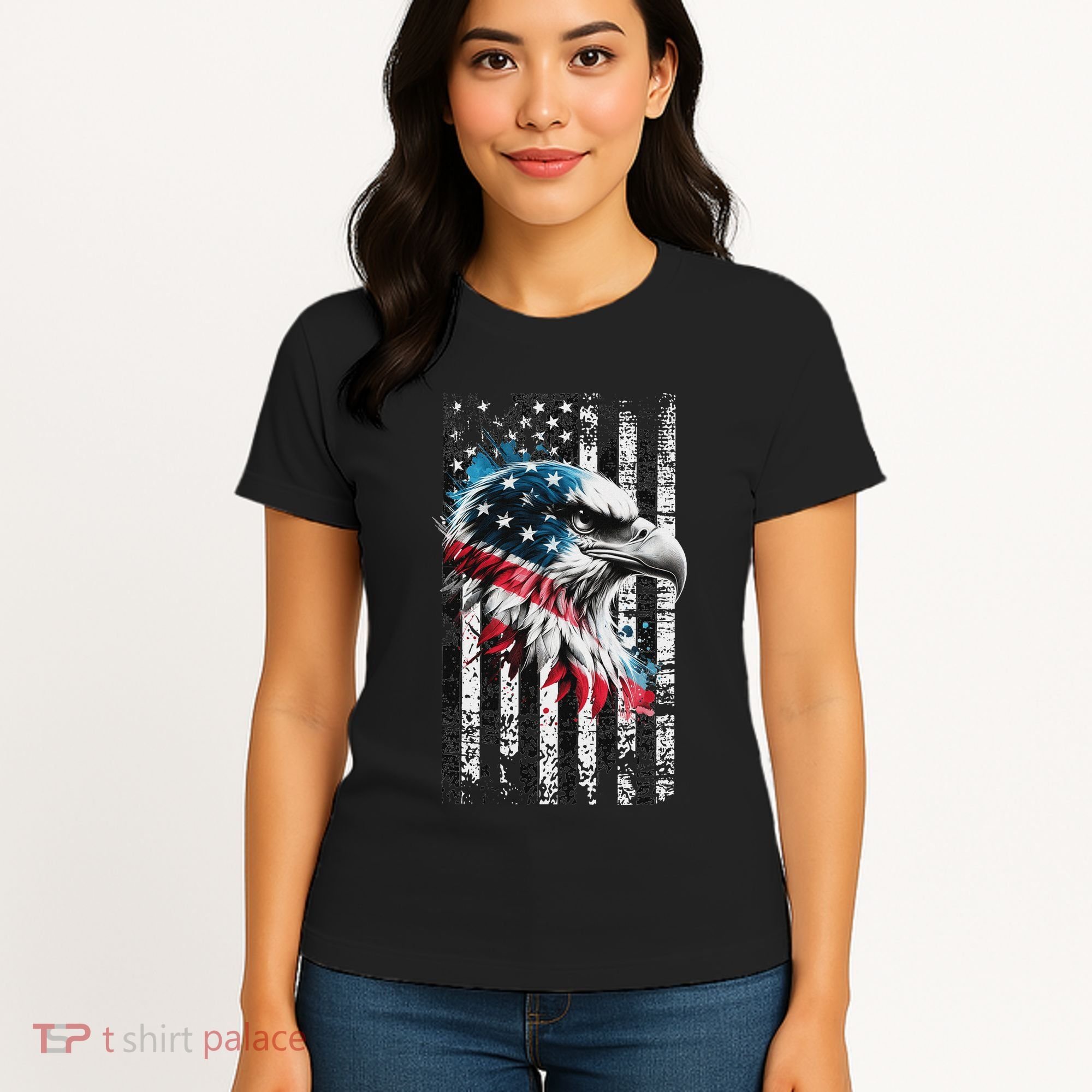 American Flag Bald Eagle Patriotic Bald Eagle Women's T-Shirt