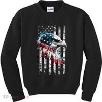 American Flag Bald Eagle Patriotic Bald Eagle Kids Sweatshirt thumb 0