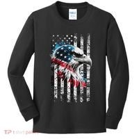 American Flag Bald Eagle Patriotic Bald Eagle Kids Long Sleeve Shirt thumb 0