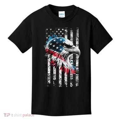 American Flag Bald Eagle Patriotic Bald Eagle Kids T-Shirt