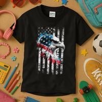 American Flag Bald Eagle Patriotic Bald Eagle Kids T-Shirt thumb 3