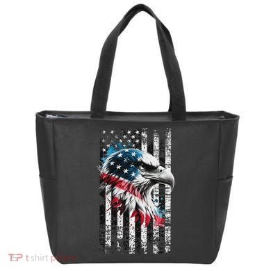 American Flag Bald Eagle Patriotic Bald Eagle Tote Bag
