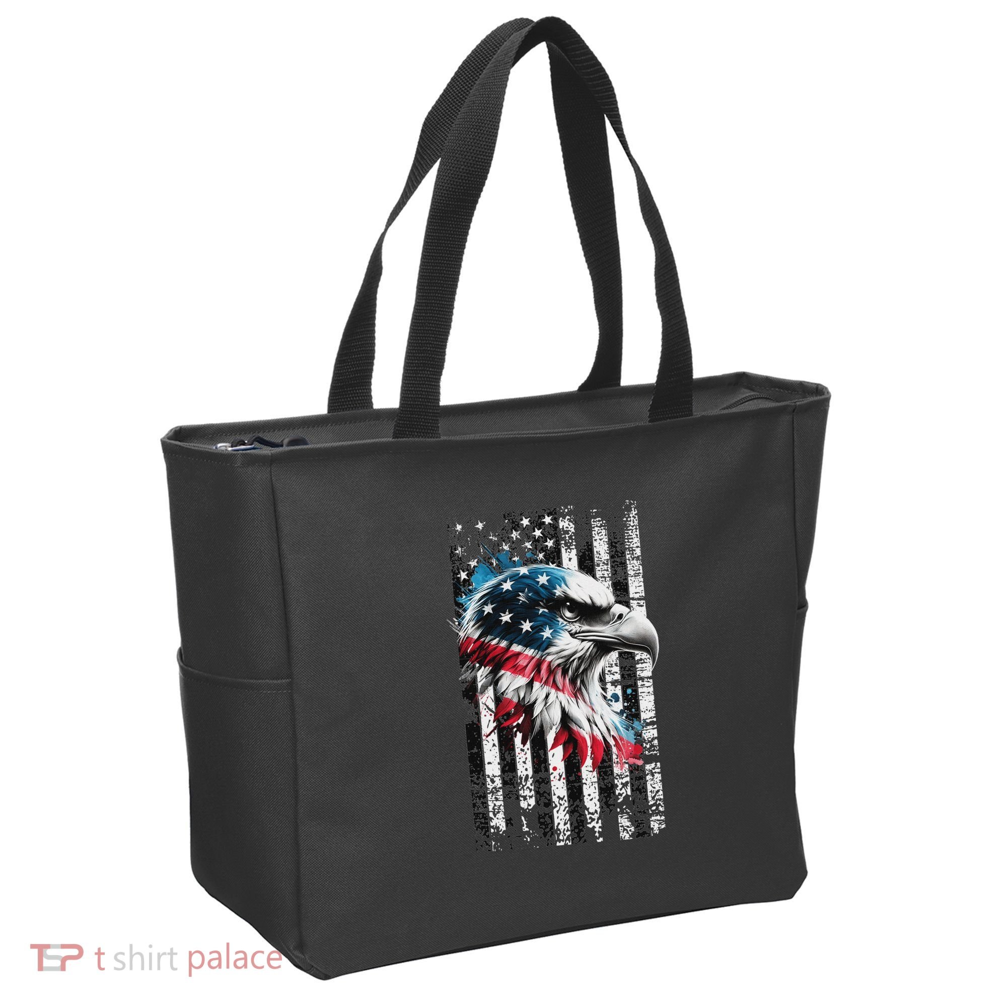 American Flag Bald Eagle Patriotic Bald Eagle Tote Bag
