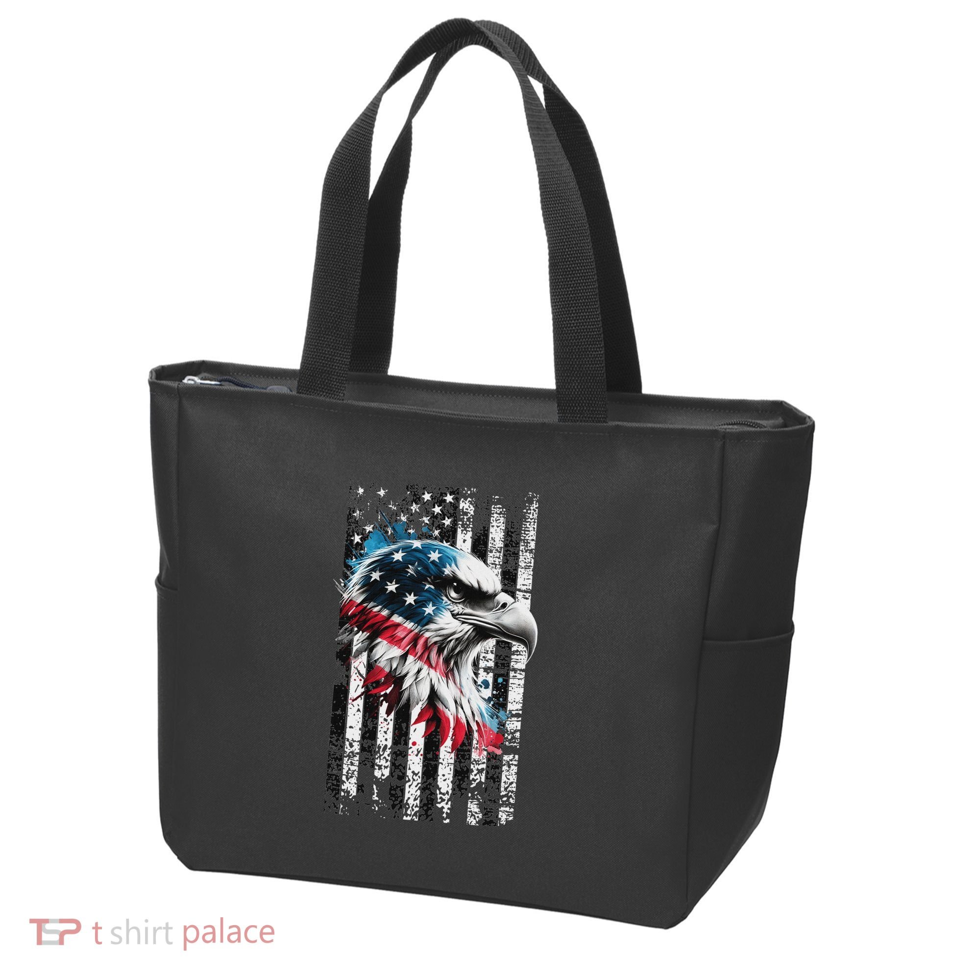 American Flag Bald Eagle Patriotic Bald Eagle Tote Bag