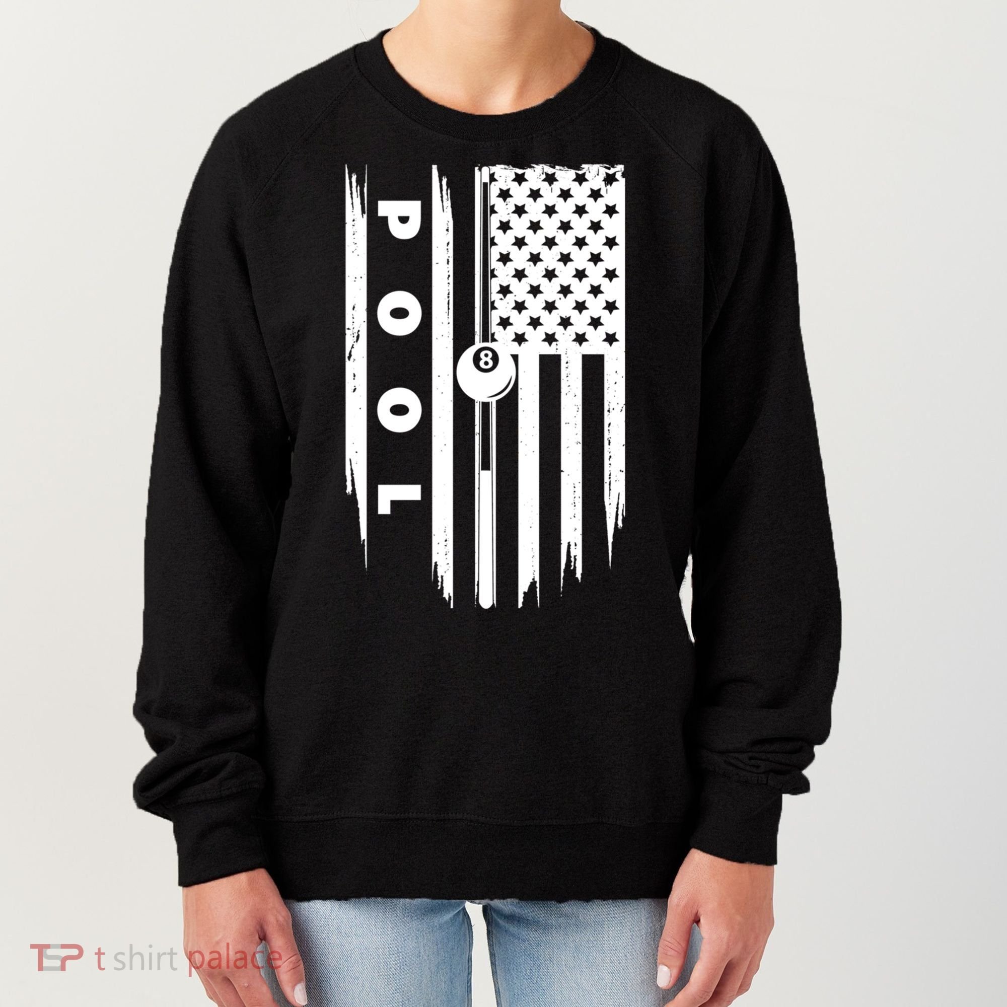 American Flag Billiards Pool Player Billiard Gift Women's Sweatshirt