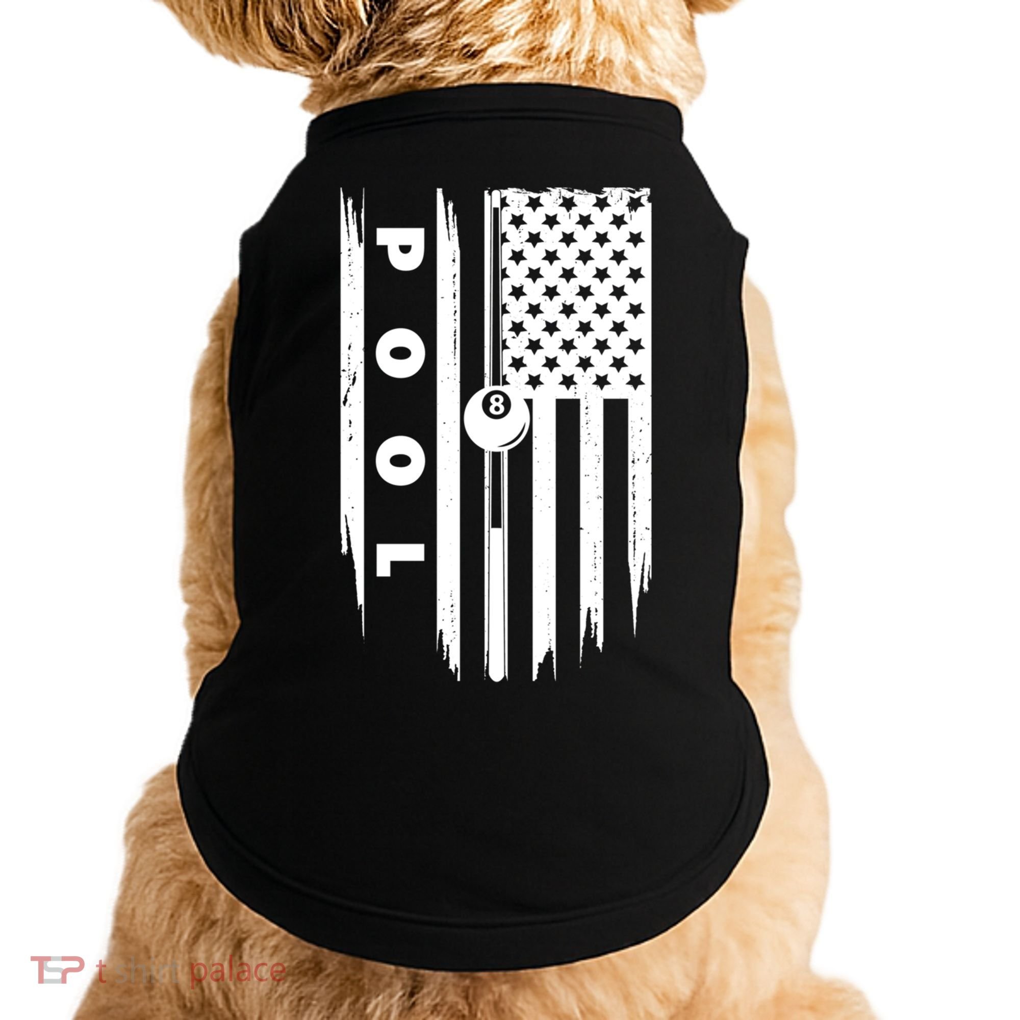 American Flag Billiards Pool Player Billiard Gift Doggie Tank