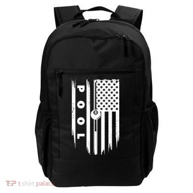 American Flag Billiards Pool Player Billiard Gift Backpack