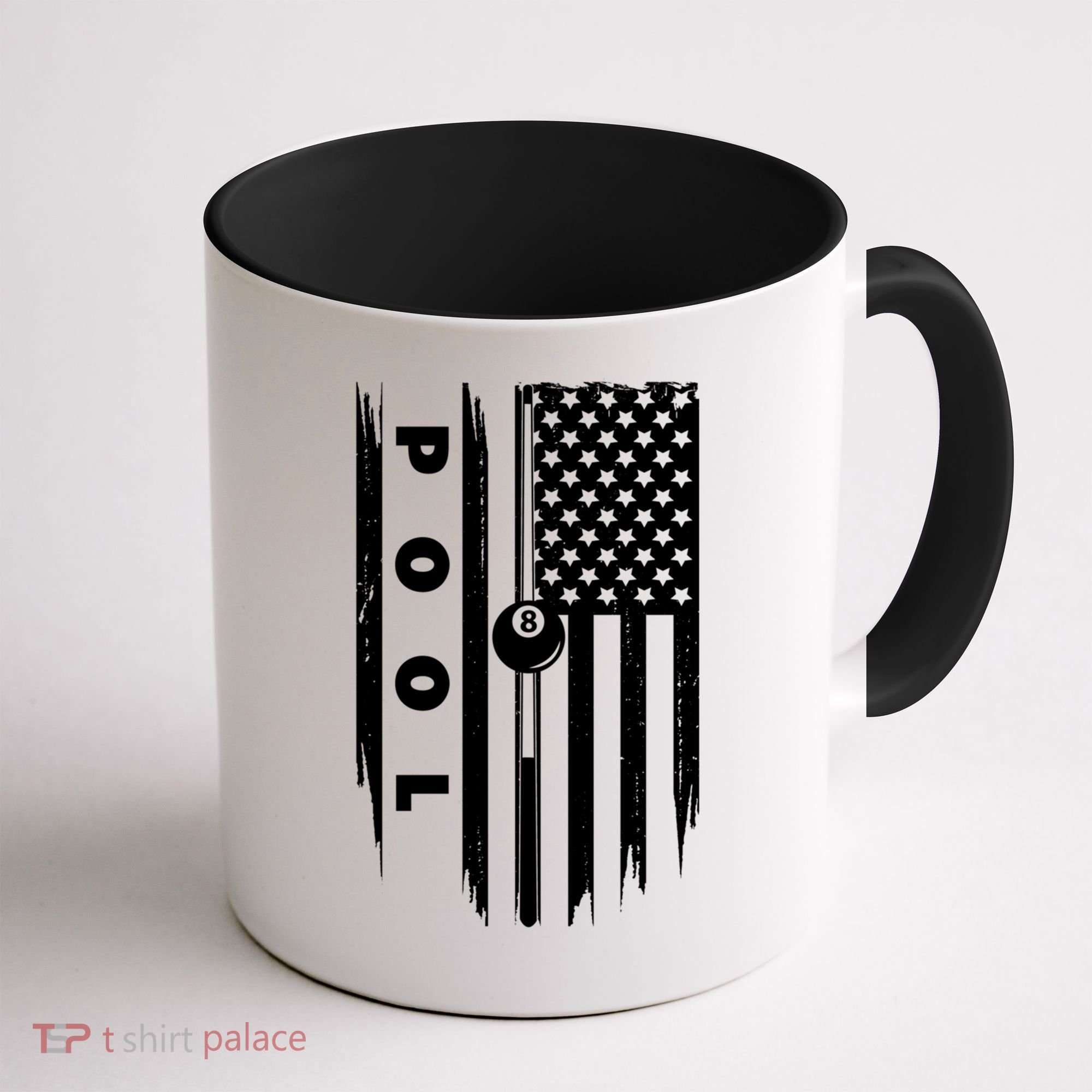 American Flag Billiards Pool Player Billiard Gift Coffee Mug