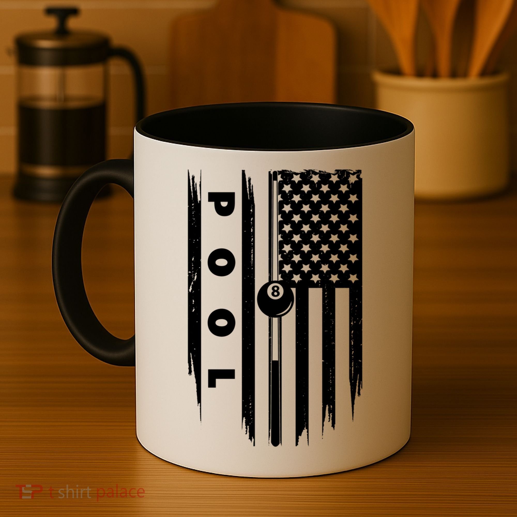 American Flag Billiards Pool Player Billiard Gift Coffee Mug