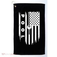 American Flag Billiards Pool Player Billiard Gift Golf Towel thumb 0