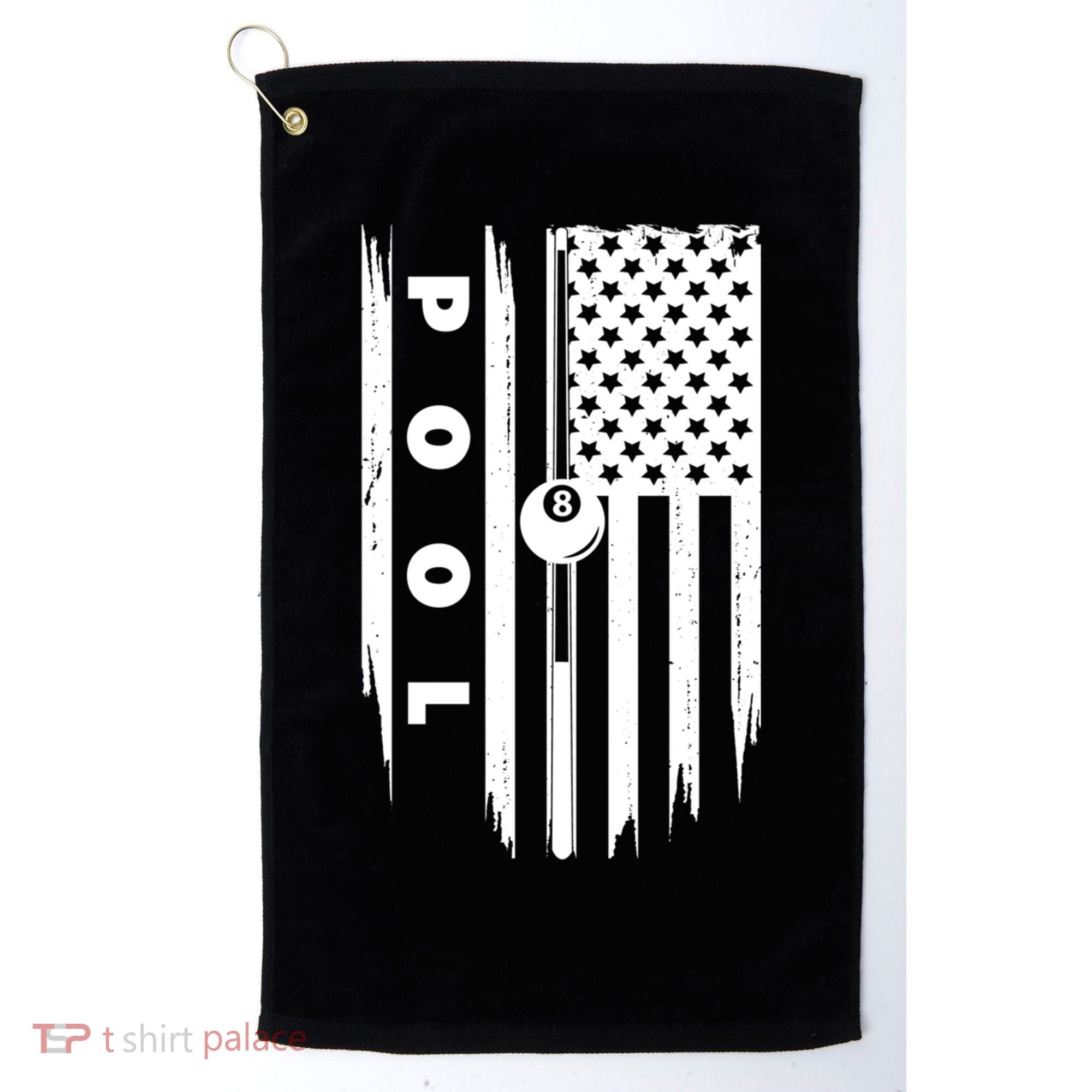 American Flag Billiards Pool Player Billiard Gift Golf Towel