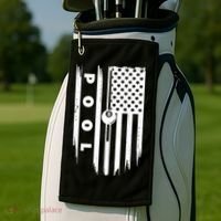 American Flag Billiards Pool Player Billiard Gift Golf Towel thumb 2