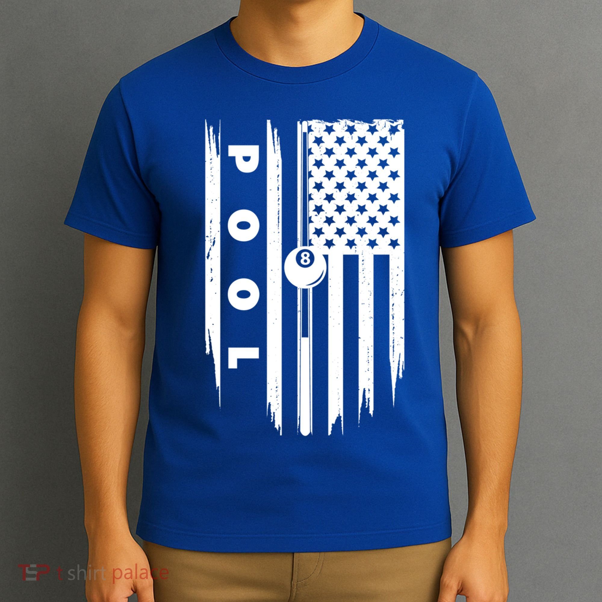 American Flag Billiards Pool Player Billiard Gift T-Shirt