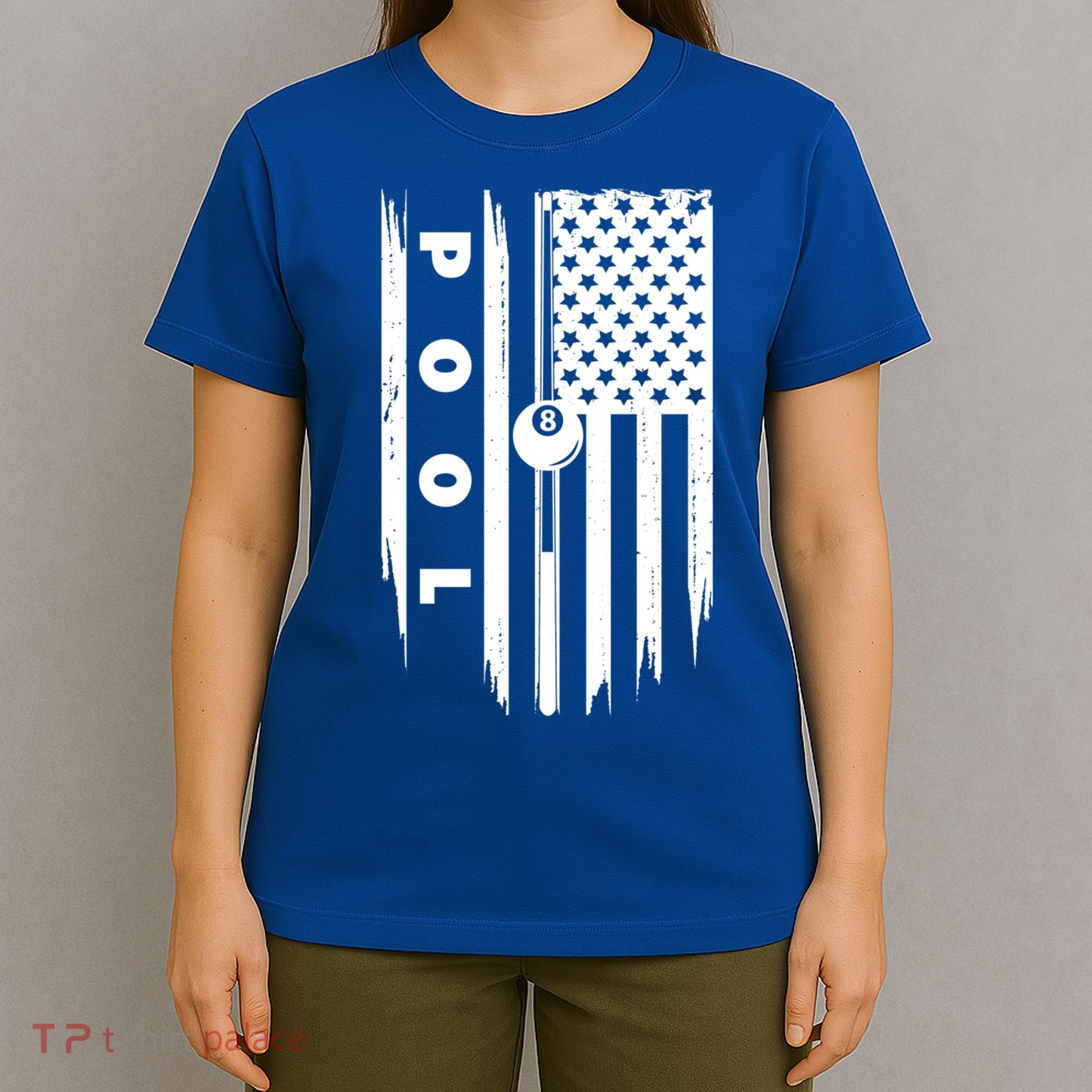 American Flag Billiards Pool Player Billiard Gift T-Shirt