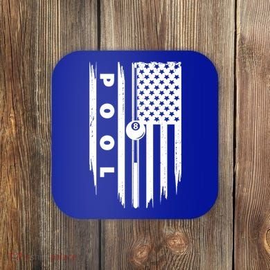 American Flag Billiards Pool Player Billiard Gift Coaster