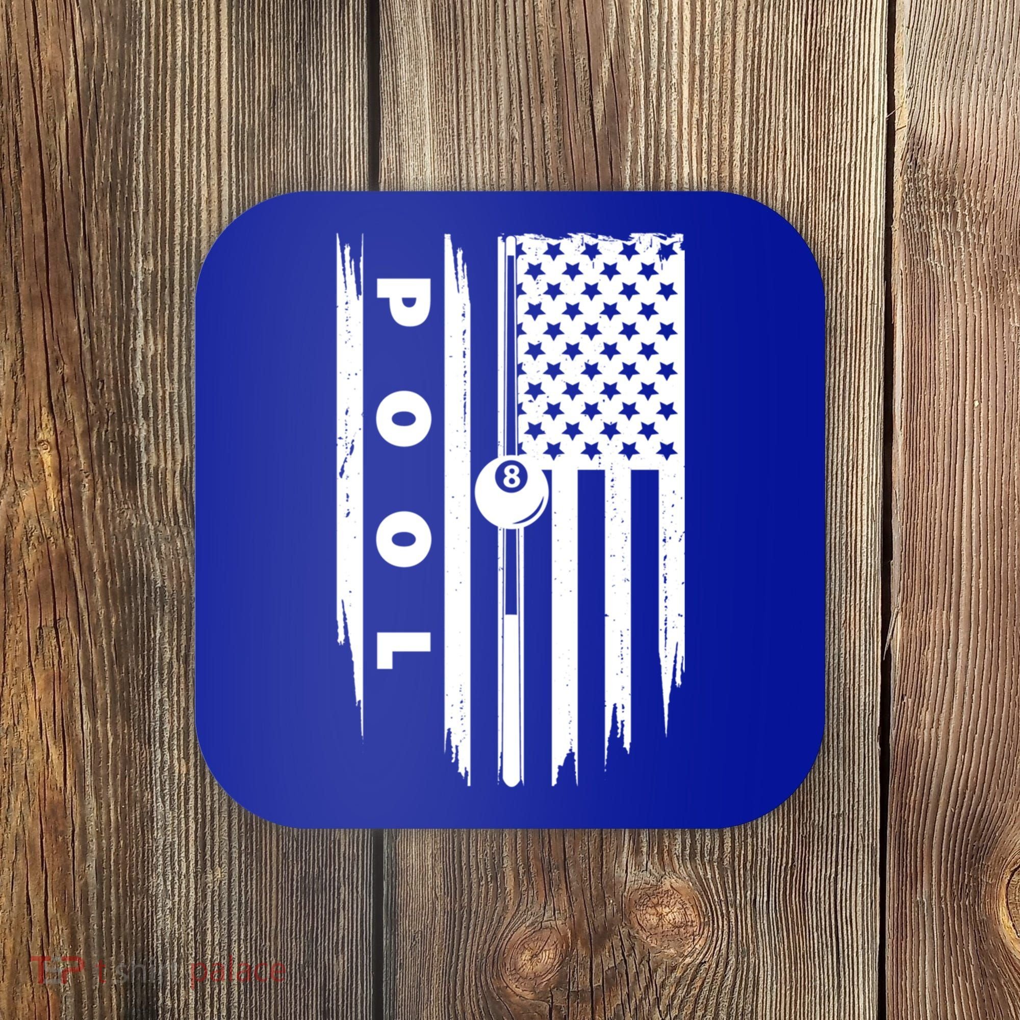 American Flag Billiards Pool Player Billiard Gift Coaster