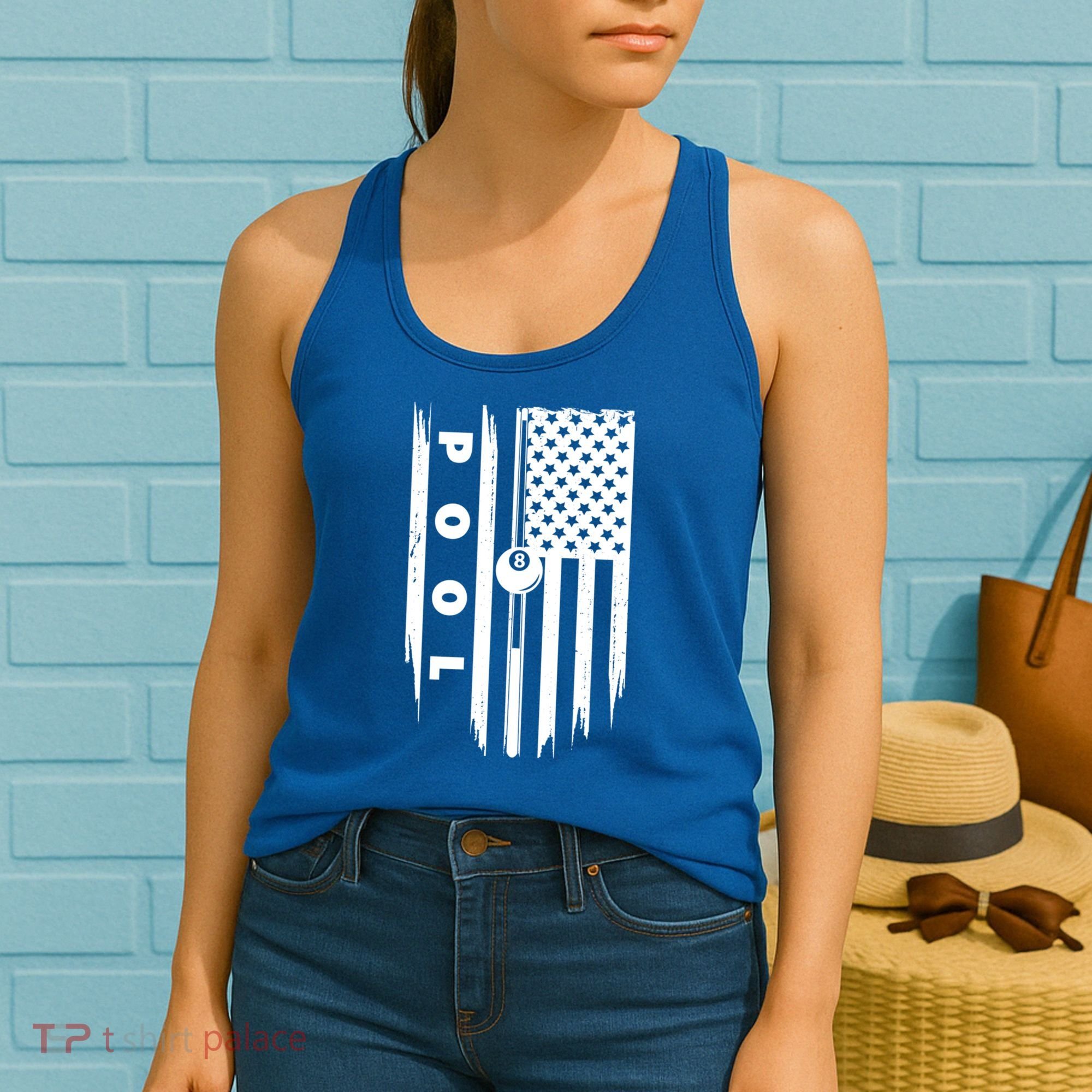American Flag Billiards Pool Player Billiard Gift Women's Tank Top