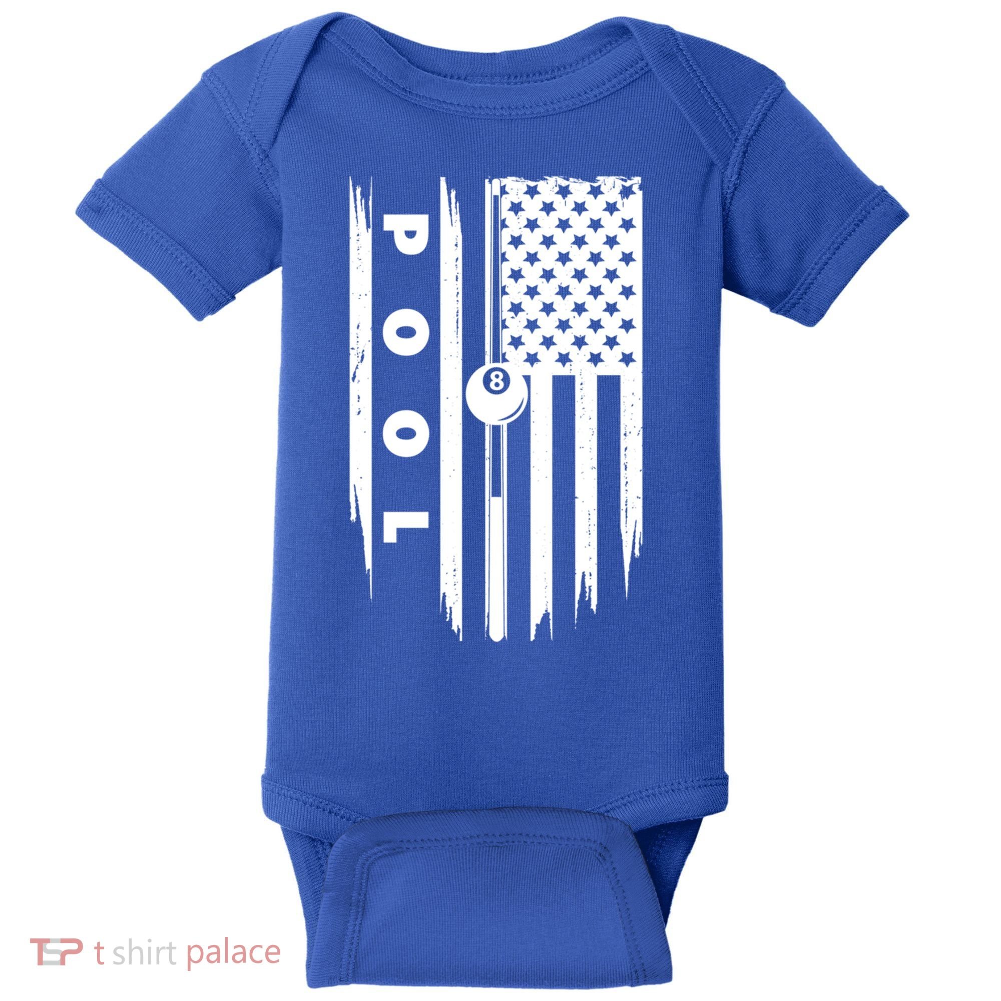 American Flag Billiards Pool Player Billiard Gift Baby Bodysuit