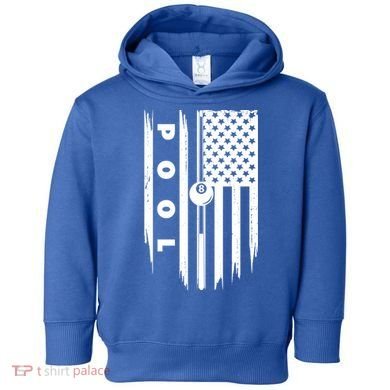 American Flag Billiards Pool Player Billiard Gift Toddler Hoodie