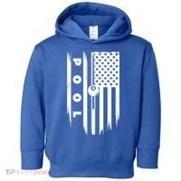American Flag Billiards Pool Player Billiard Gift Toddler Hoodie thumb 0