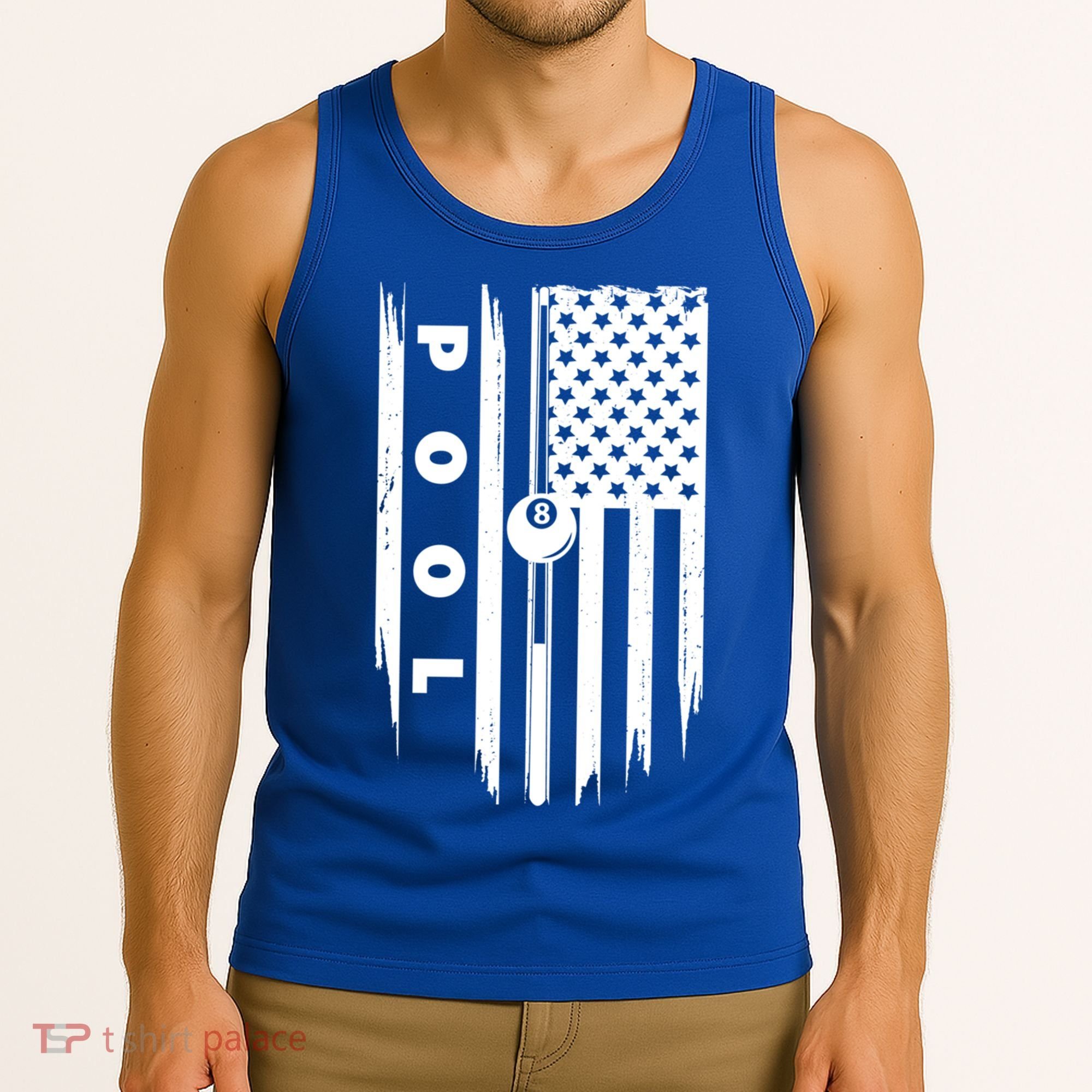 American Flag Billiards Pool Player Billiard Gift Tank Top