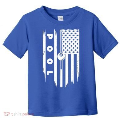 American Flag Billiards Pool Player Billiard Gift Toddler T-Shirt