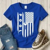 American Flag Billiards Pool Player Billiard Gift Women's T-Shirt thumb 3
