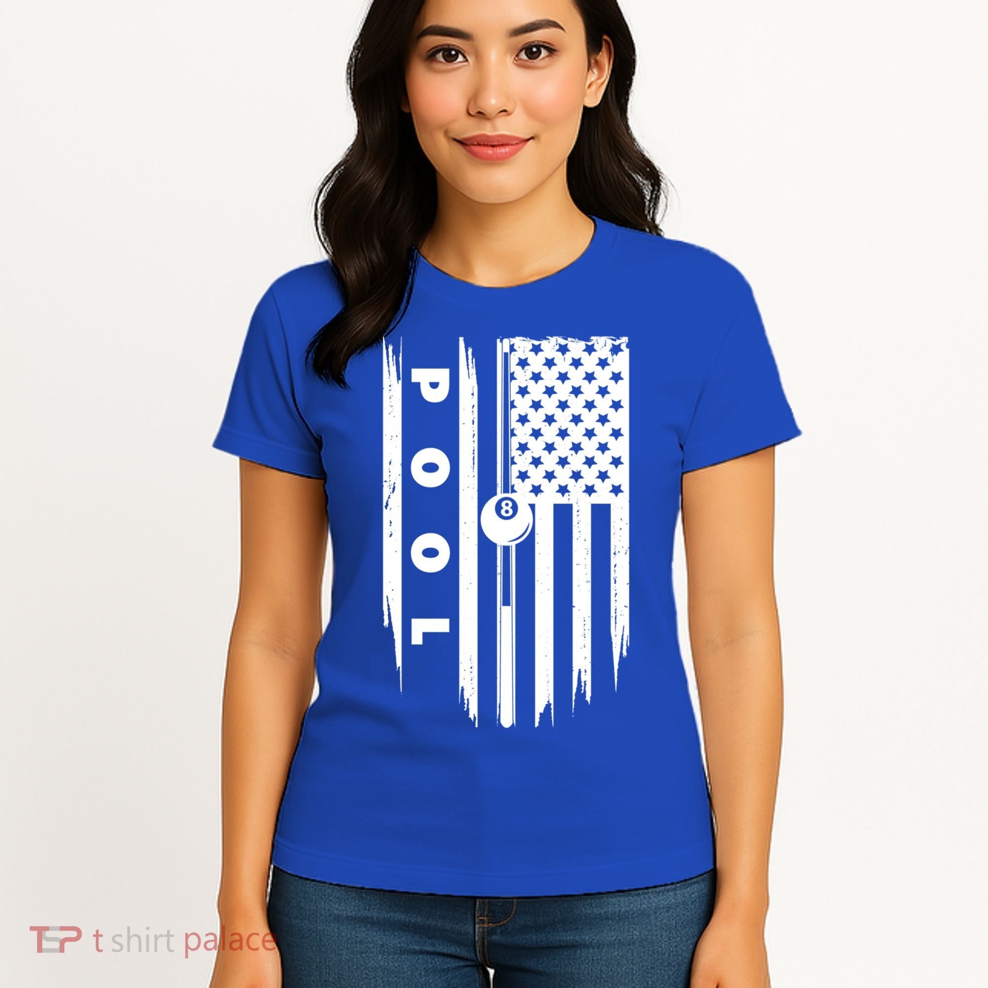 American Flag Billiards Pool Player Billiard Gift Women's T-Shirt