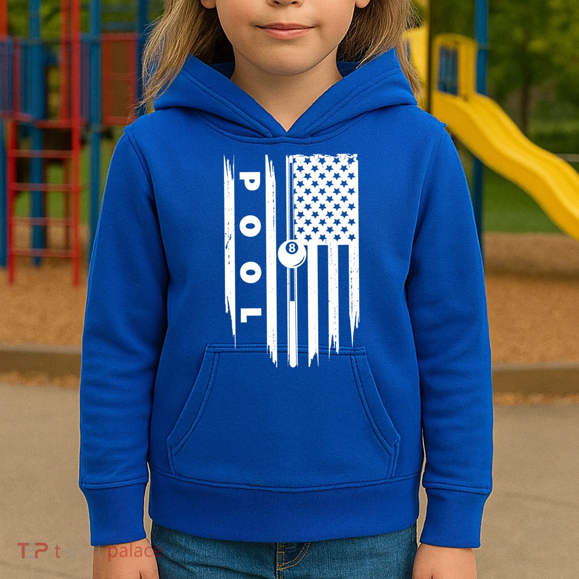 American Flag Billiards Pool Player Billiard Gift Kids Hoodie