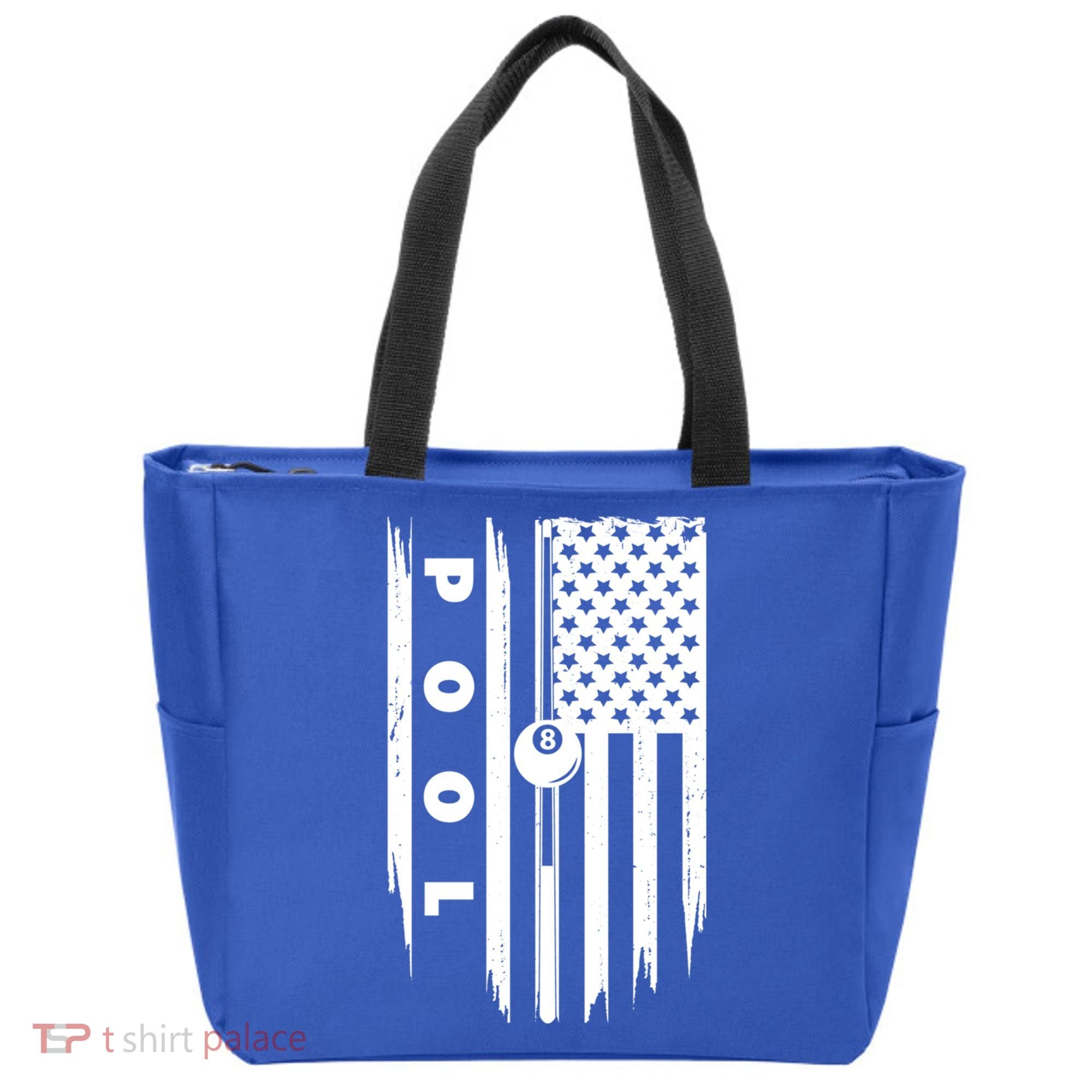 American Flag Billiards Pool Player Billiard Gift Tote Bag