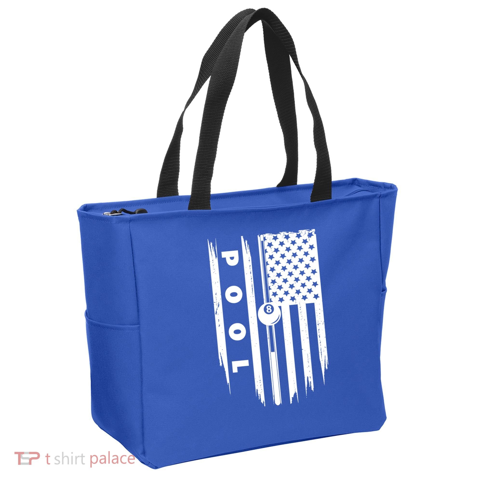 American Flag Billiards Pool Player Billiard Gift Tote Bag