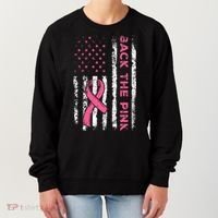 American Flag Back The Breast Cancer Awareness Women's Sweatshirt thumb 0