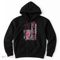 American Flag Back The Breast Cancer Awareness Hoodie thumb 0