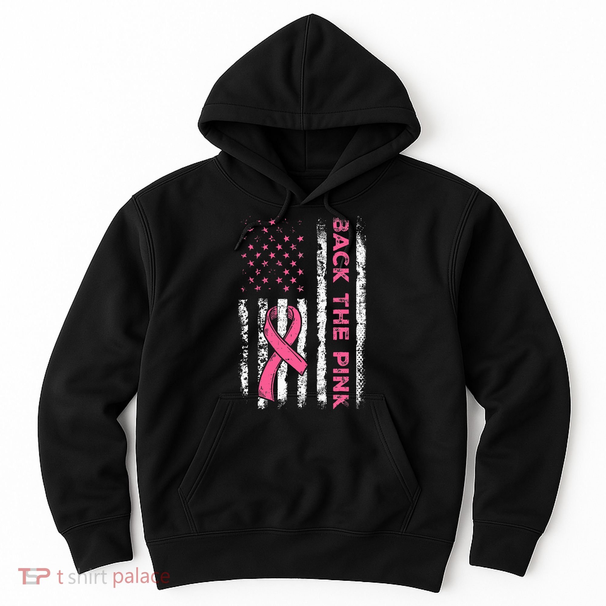 American Flag Back The Breast Cancer Awareness Hoodie