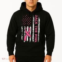 American Flag Back The Breast Cancer Awareness Hoodie thumb 2