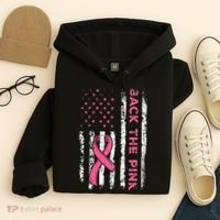 American Flag Back The Breast Cancer Awareness Hoodie thumb 4