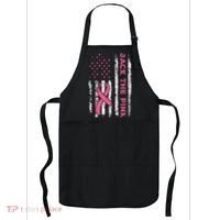 American Flag Back The Breast Cancer Awareness Apron thumb 0