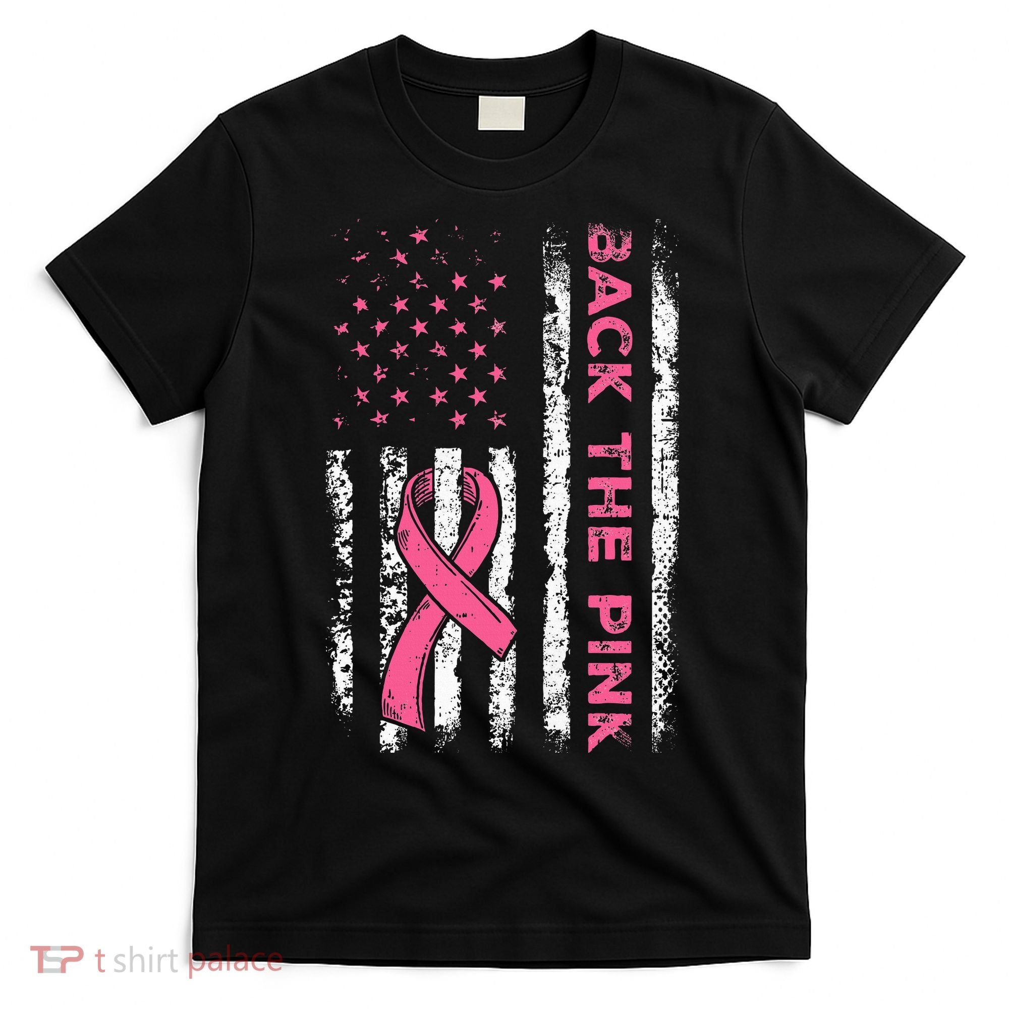 American Flag Back The Breast Cancer Awareness T-Shirt
